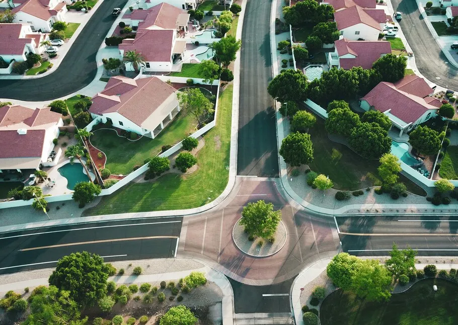 Houses in a suburb neighbourhood